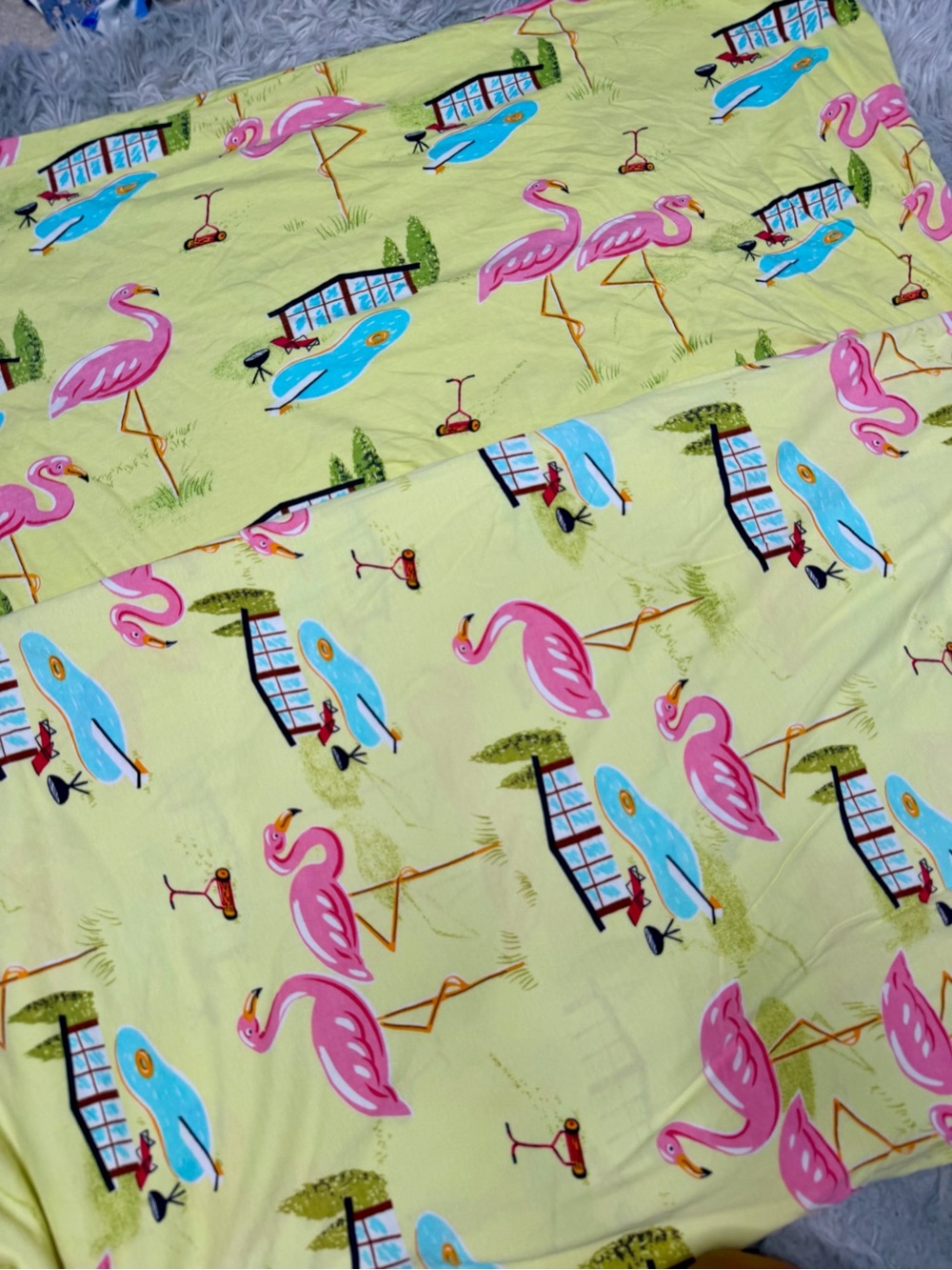 Nick & Nora Retired Flamingo Poolside Sheet Set Flat Sheet Pillowcase Y2K